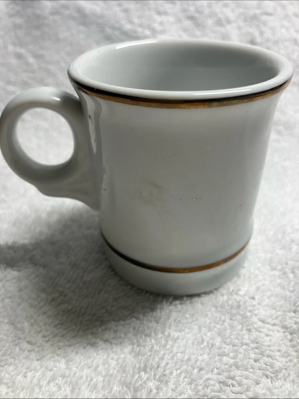 Monogram T White and Gold Porcelain Espresso Cup Williams Sonoma